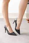 Kadın Bady İnce Topuklu Stiletto Ayakkabı - siyah-deri